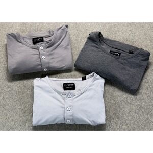 Cuts Clothing Mens Elongated Curve Hem Tee Short Sleeve Stretch L Lot Of 3